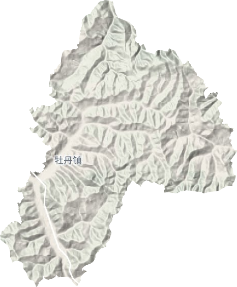 牡丹镇地形地图