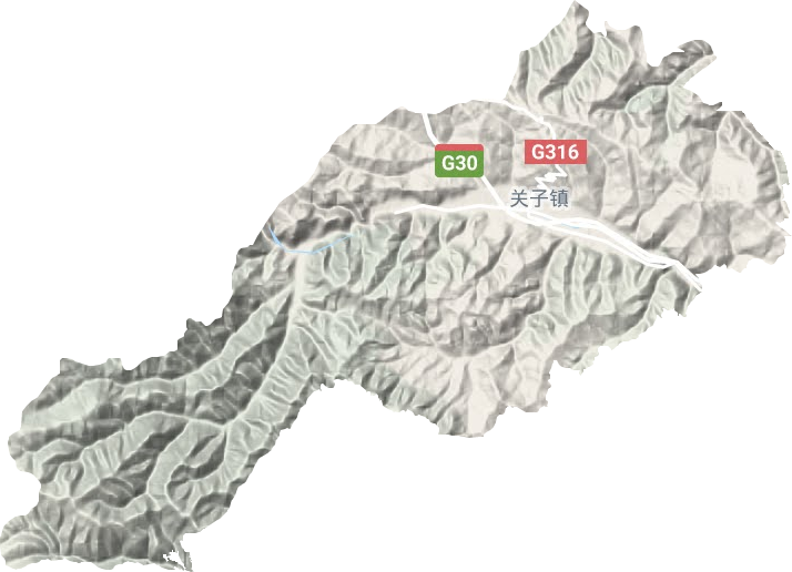 关子镇地形地图