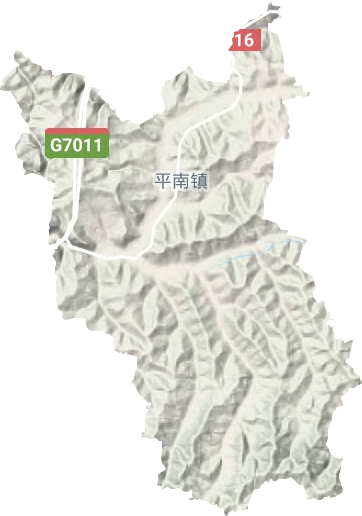 平南镇地形地图