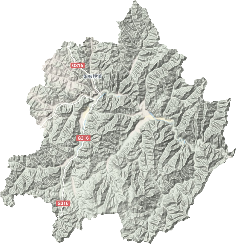 娘娘坝镇地形地图