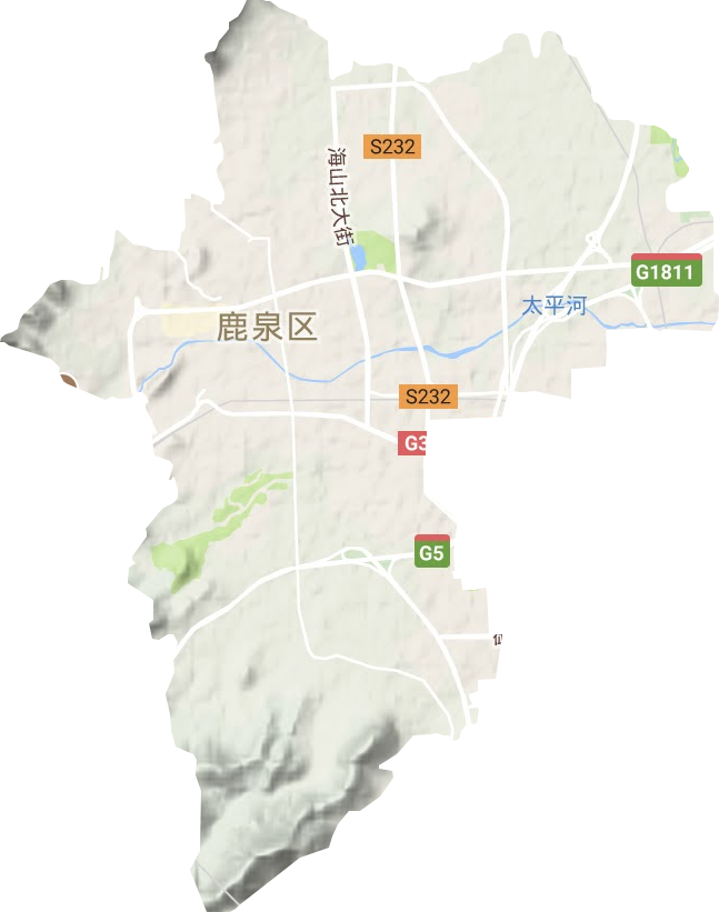 获鹿镇地形地图