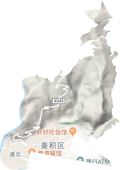 道北街道地形地图