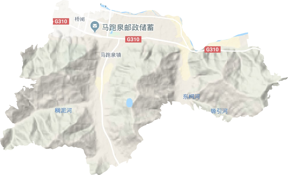 马跑泉镇地形地图