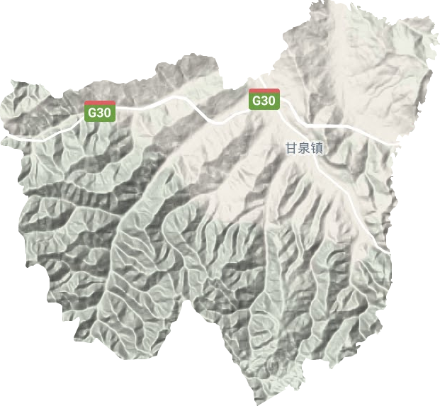 甘泉镇地形地图