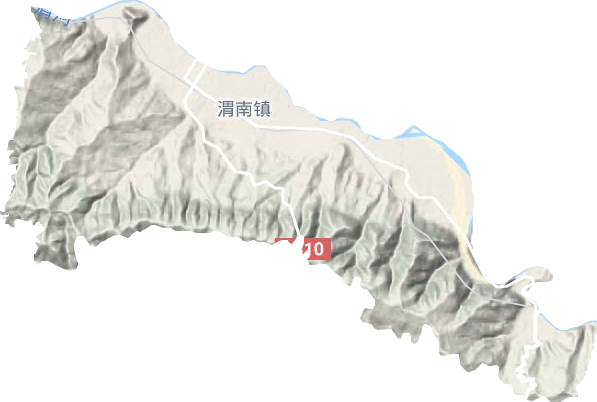 渭南镇地形地图