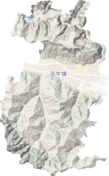 花牛镇地形地图