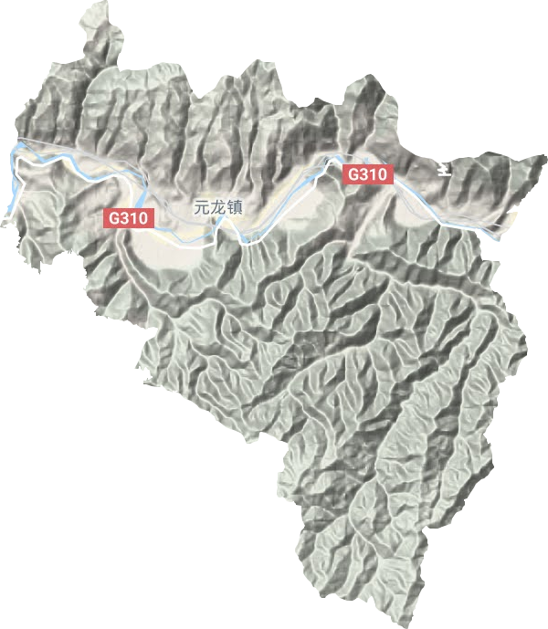 元龙镇地形地图