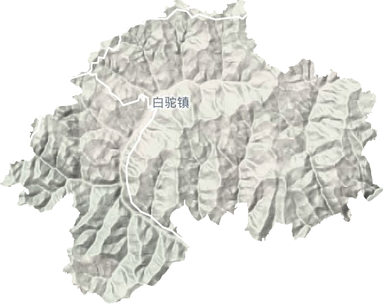 白驼镇地形地图