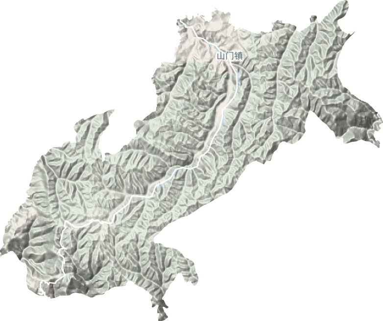 山门镇地形地图