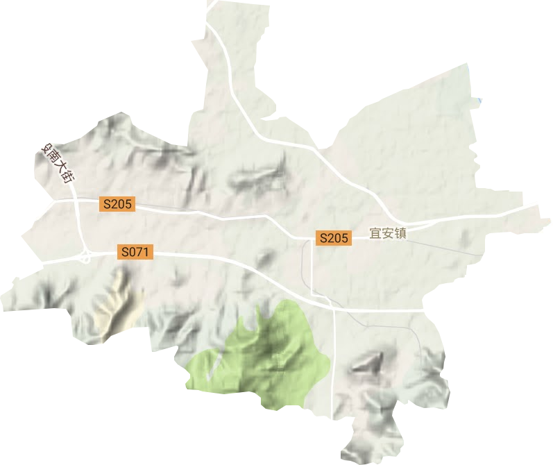 宜安镇地形地图
