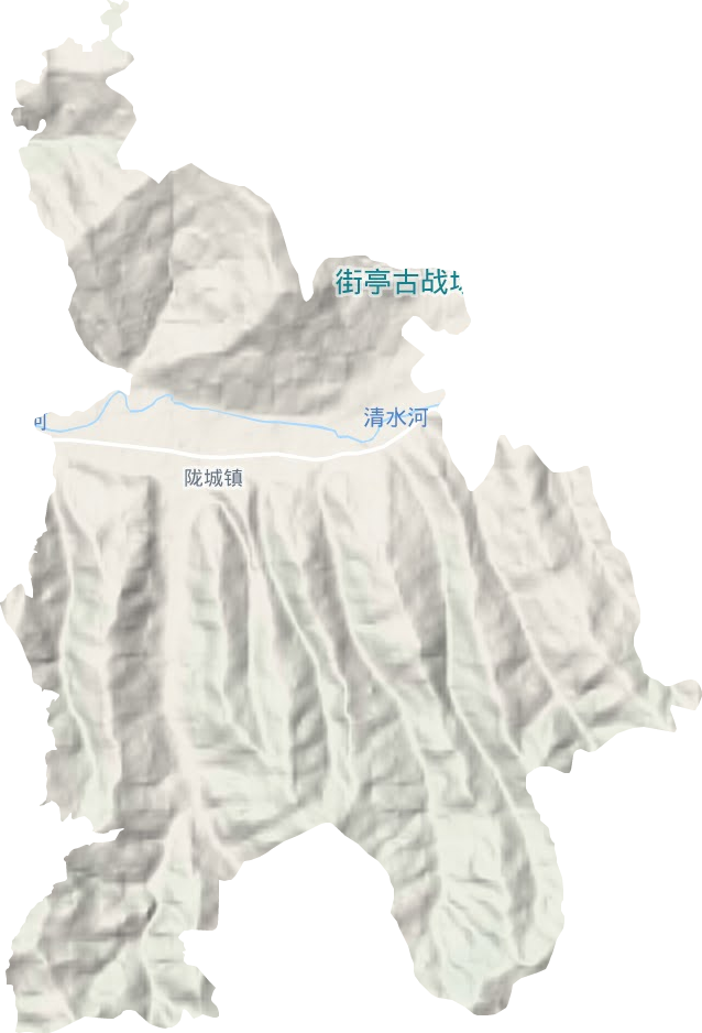 陇城镇地形地图