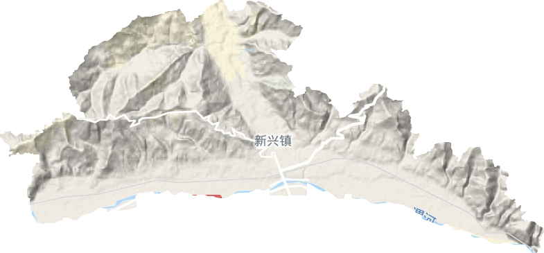 新兴镇地形地图