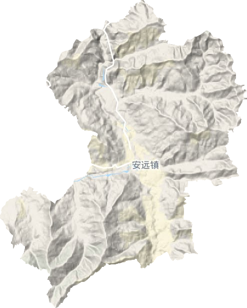 安远镇地形地图