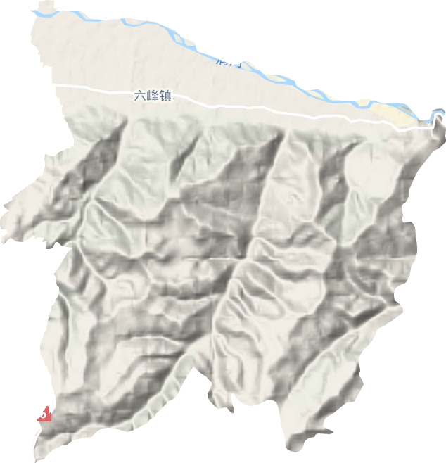 六峰镇地形地图
