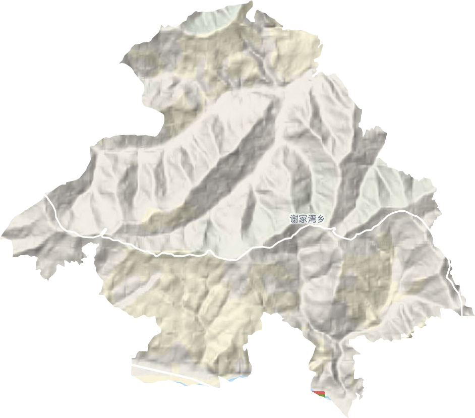 谢家湾乡地形地图