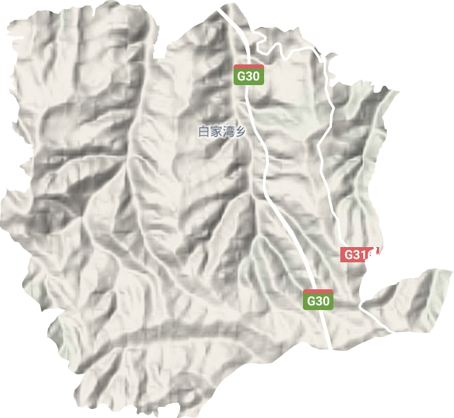 白家湾乡地形地图