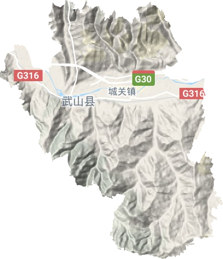 城关镇地形地图