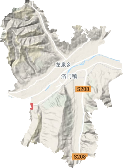 洛门镇地形地图