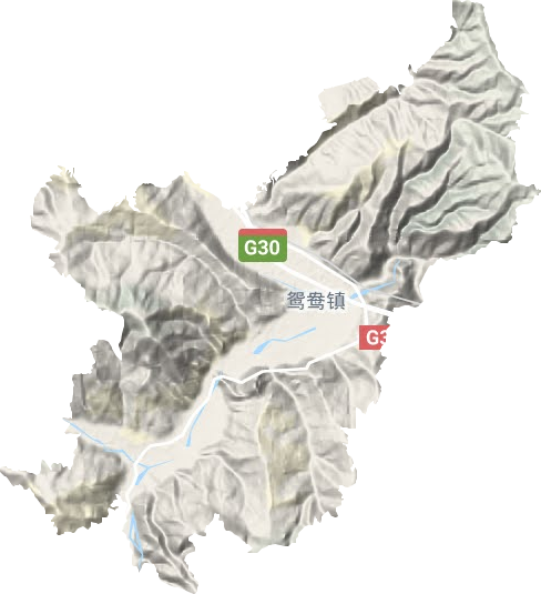 鸳鸯镇地形地图