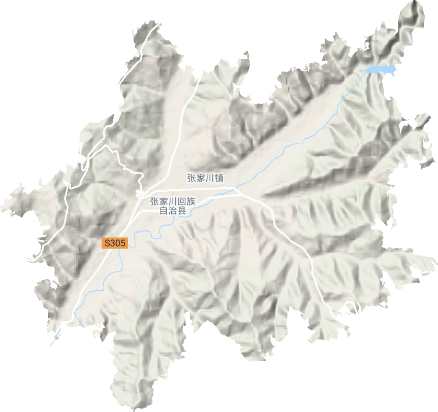 张家川镇地形地图