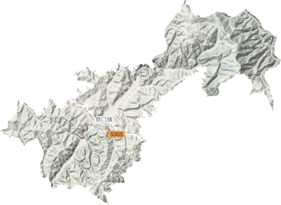 恭门镇地形地图