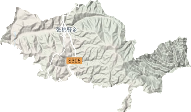 张棉乡地形地图