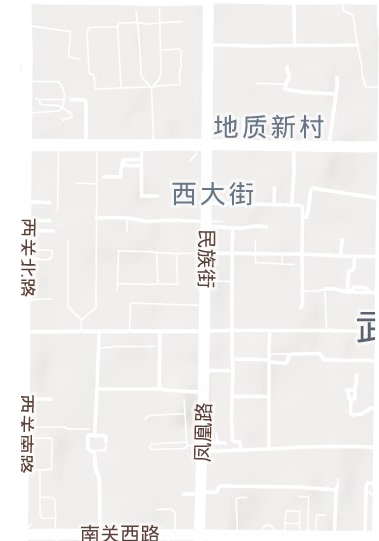 西大街街道地形地图