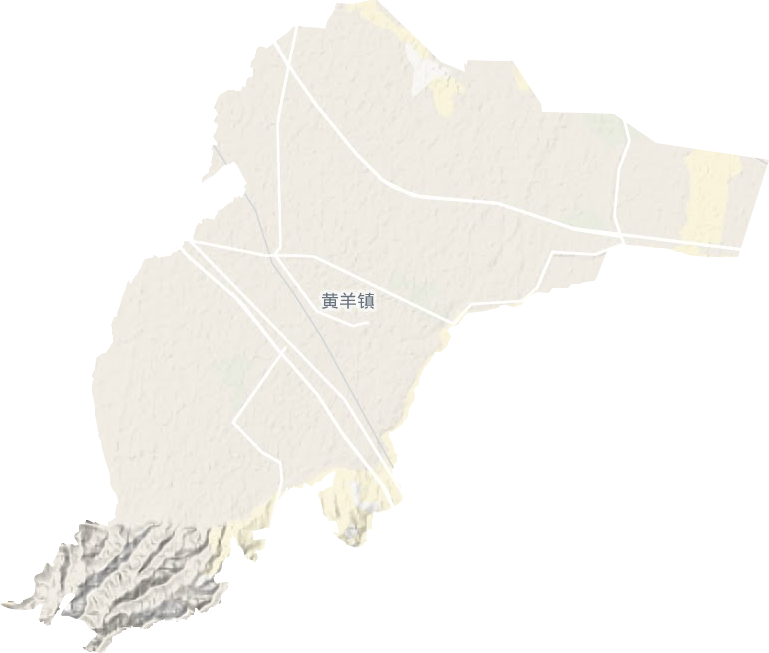 黄羊镇地形地图