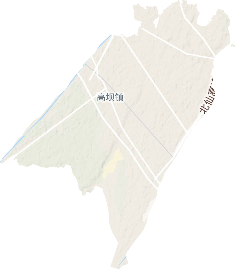 高坝镇地形地图