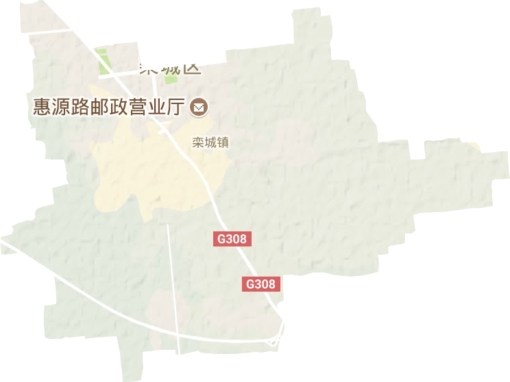 栾城镇地形地图