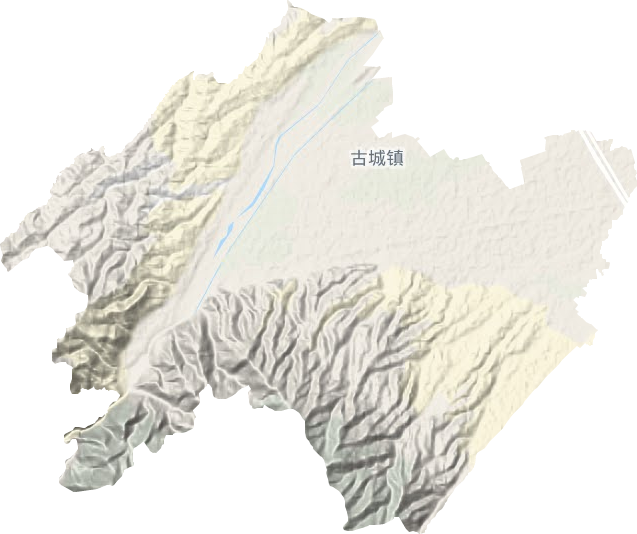 古城镇地形地图