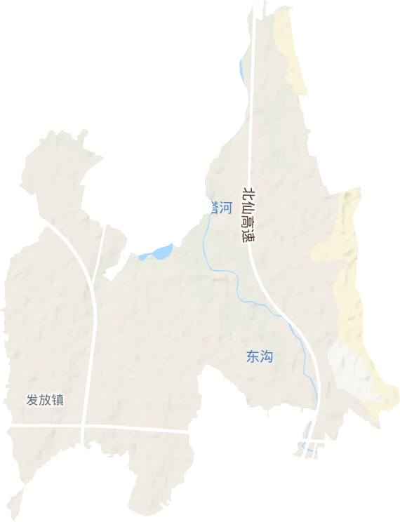 发放镇地形地图