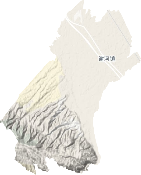 谢河镇地形地图