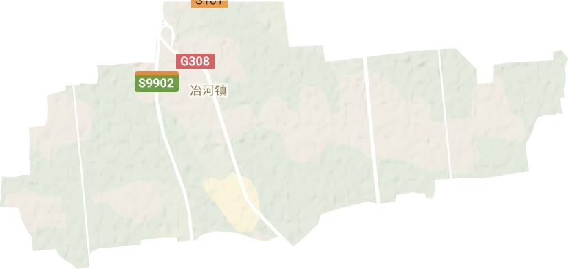冶河镇地形地图