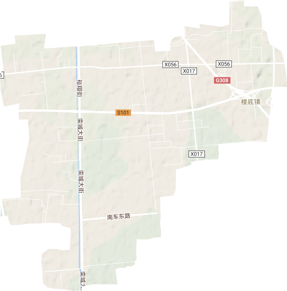 楼底镇地形地图