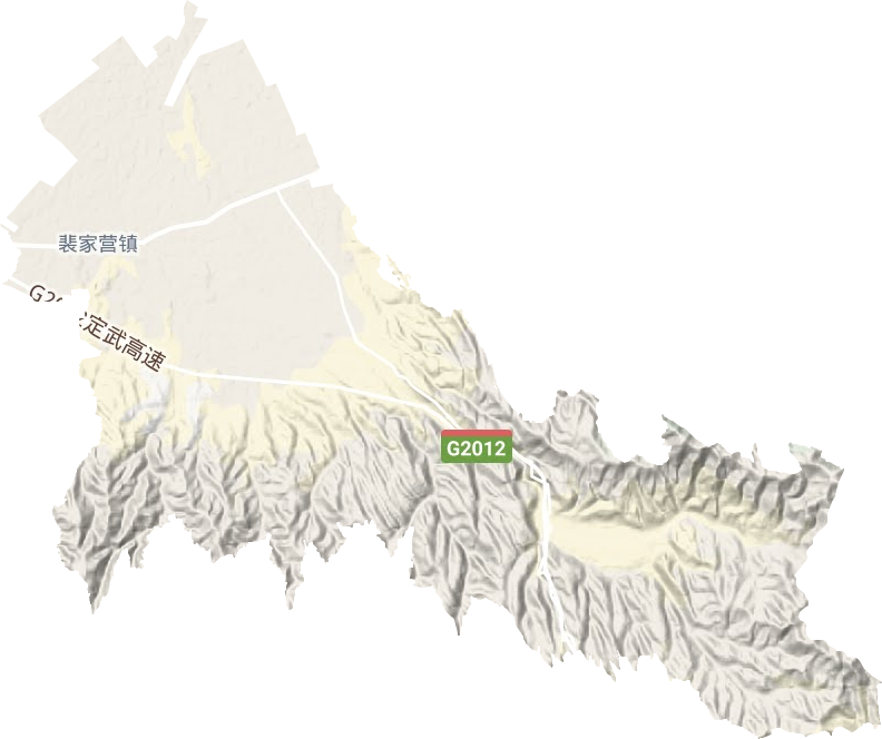 裴家营镇地形地图