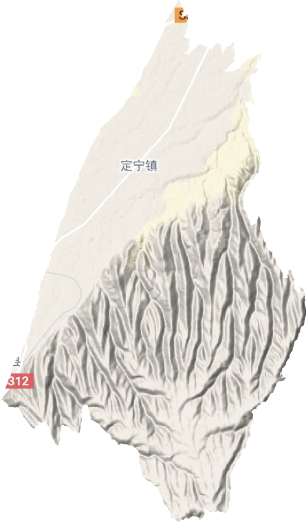定宁镇地形地图