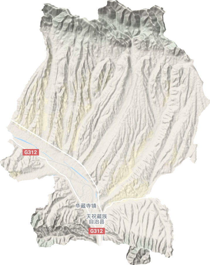 华藏寺镇地形地图