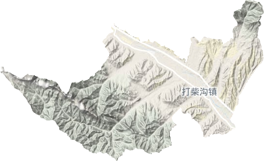 打柴沟镇地形地图