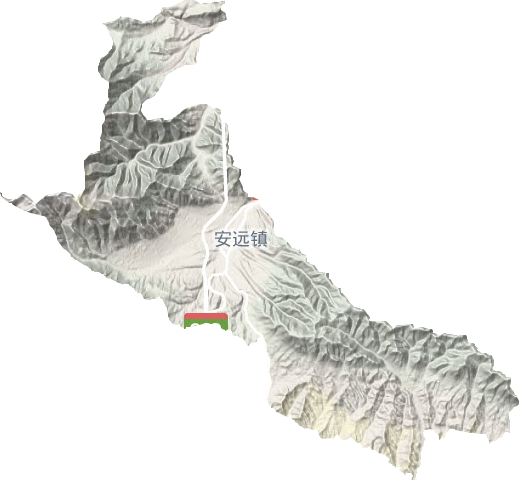 安远镇地形地图