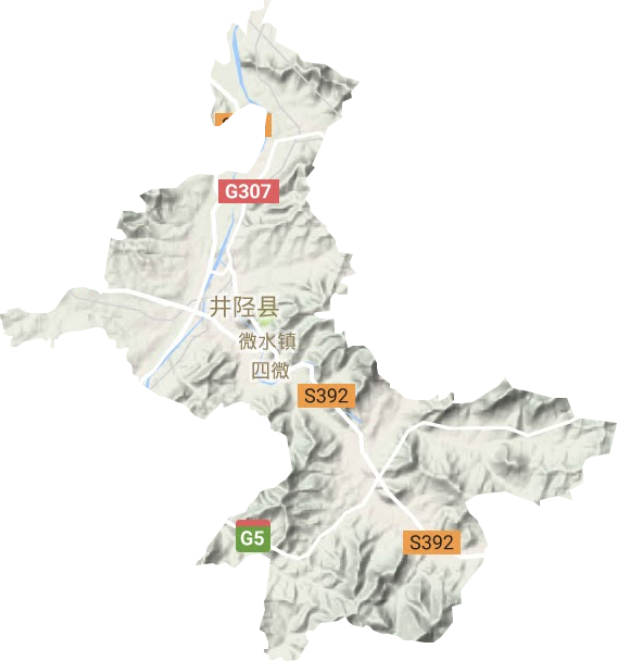 微水镇地形地图