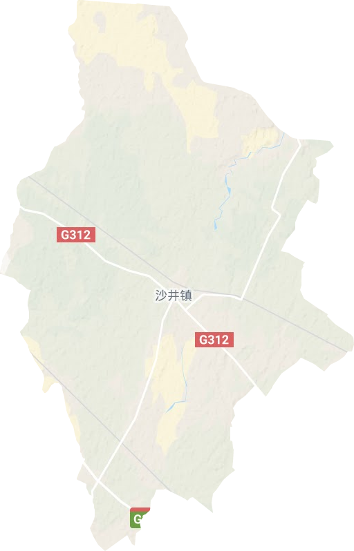 沙井镇地形地图