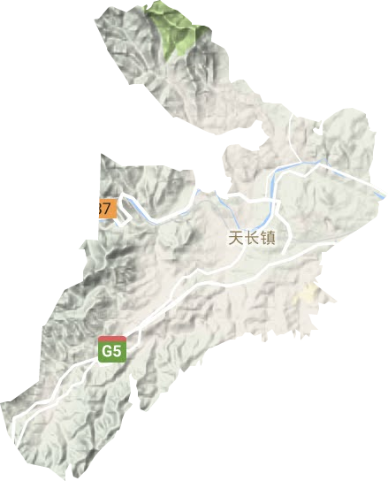 天长镇地形地图