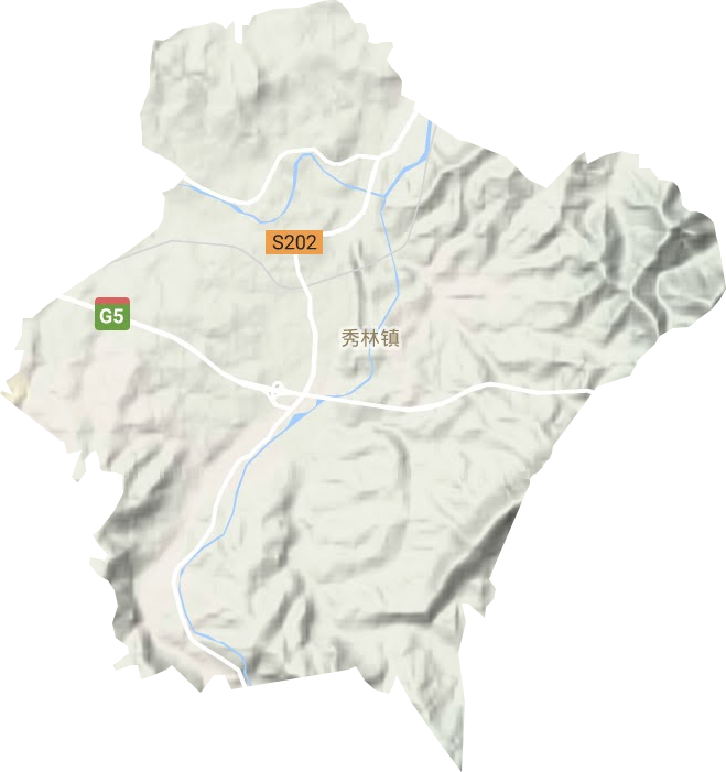 秀林镇地形地图
