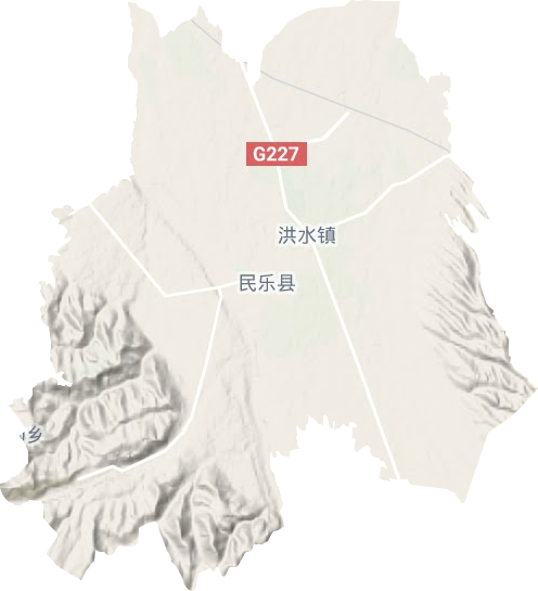 洪水镇地形地图