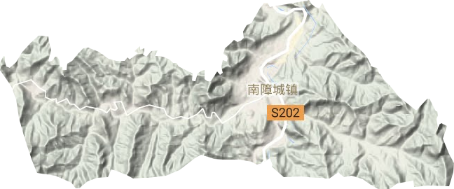 南障城镇地形地图