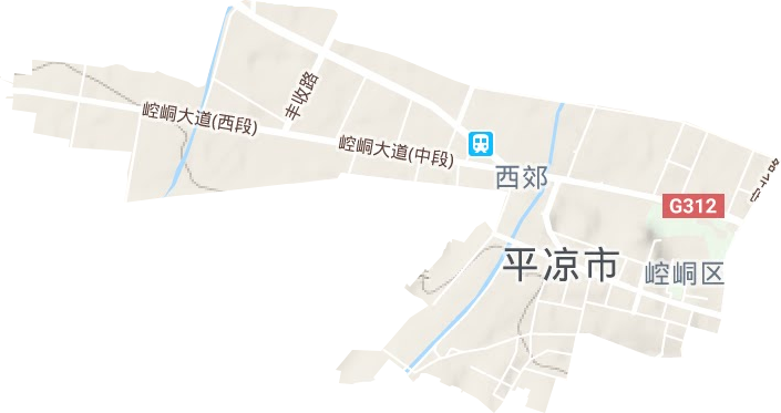 西郊街道地形地图