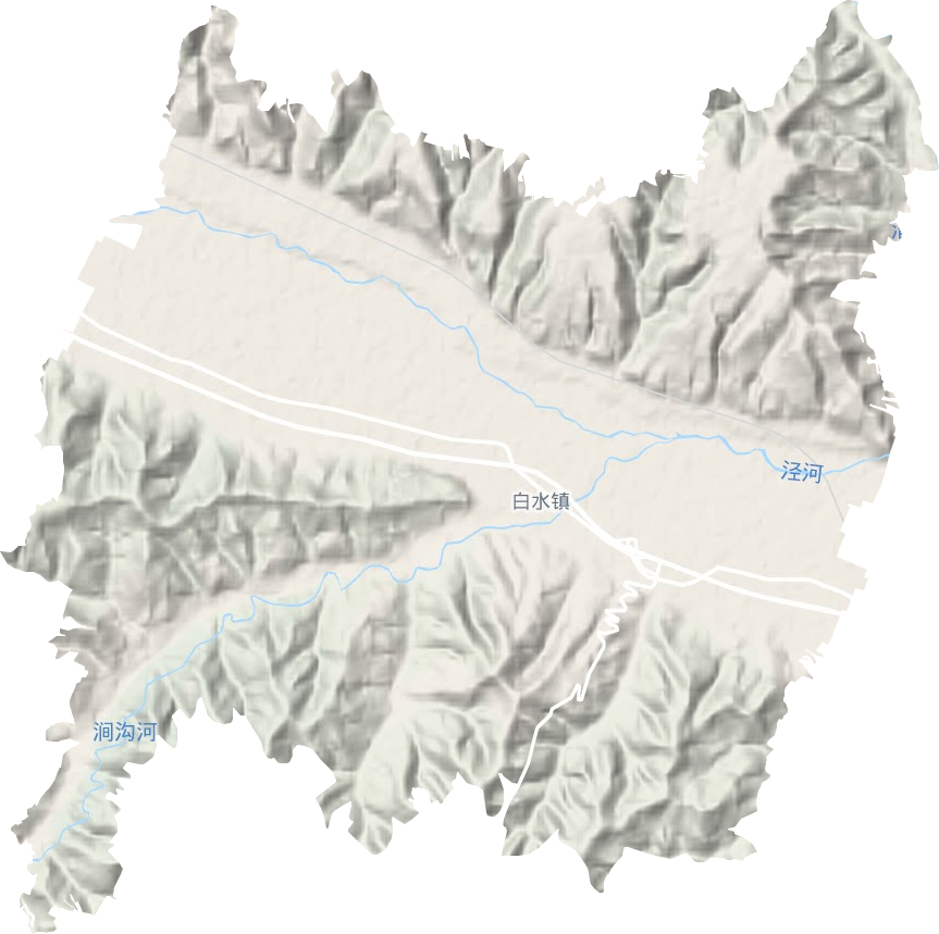 白水镇地形地图