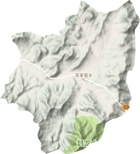 吴家窑乡地形地图