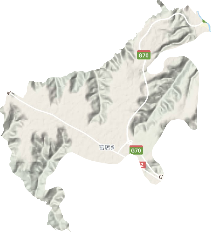 窑店镇地形地图